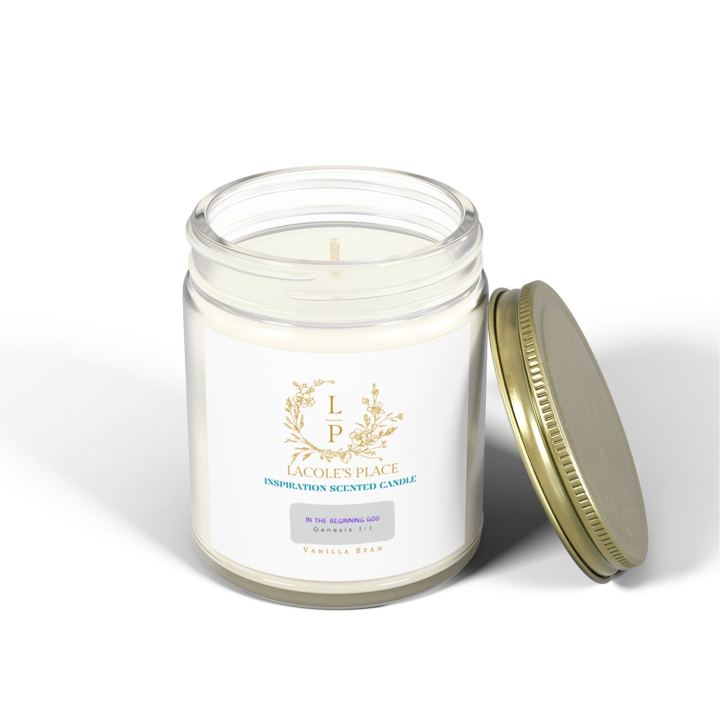 Inspirational Scented Candles (Vanilla Bean)- Coconut Apricot Wax for Relaxation & Motivation (9oz)