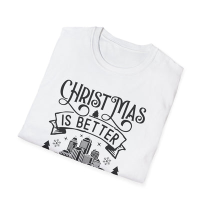 Christmas Is Better in the City T-Shirt — Holiday Cityscape Tee