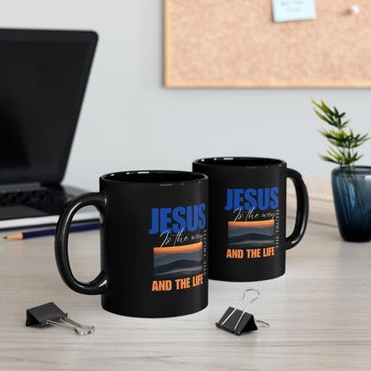 Inspirational Black Mug - Jesus is the Way, the Truth, and the Life - Perfect Gift for Believers