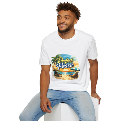 Perfect Peace Beach T-Shirt — Tropical Palm Sunset Graphic Tee