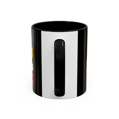 PRAY Colorful Mug — Vertical 'PRAY' Color-Block Ceramic Coffee Cup (11oz)