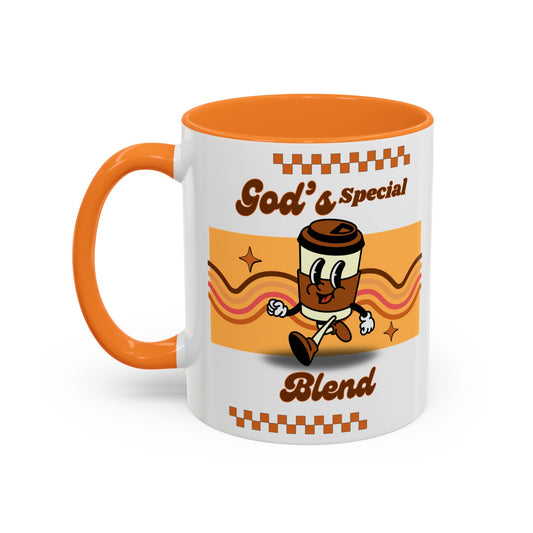Colorful Coffee Mug with God's Special Blend Design, Unique Gift for Coffee Lovers, Fun Kitchenware, Retro Style Mug, Creative Collectible