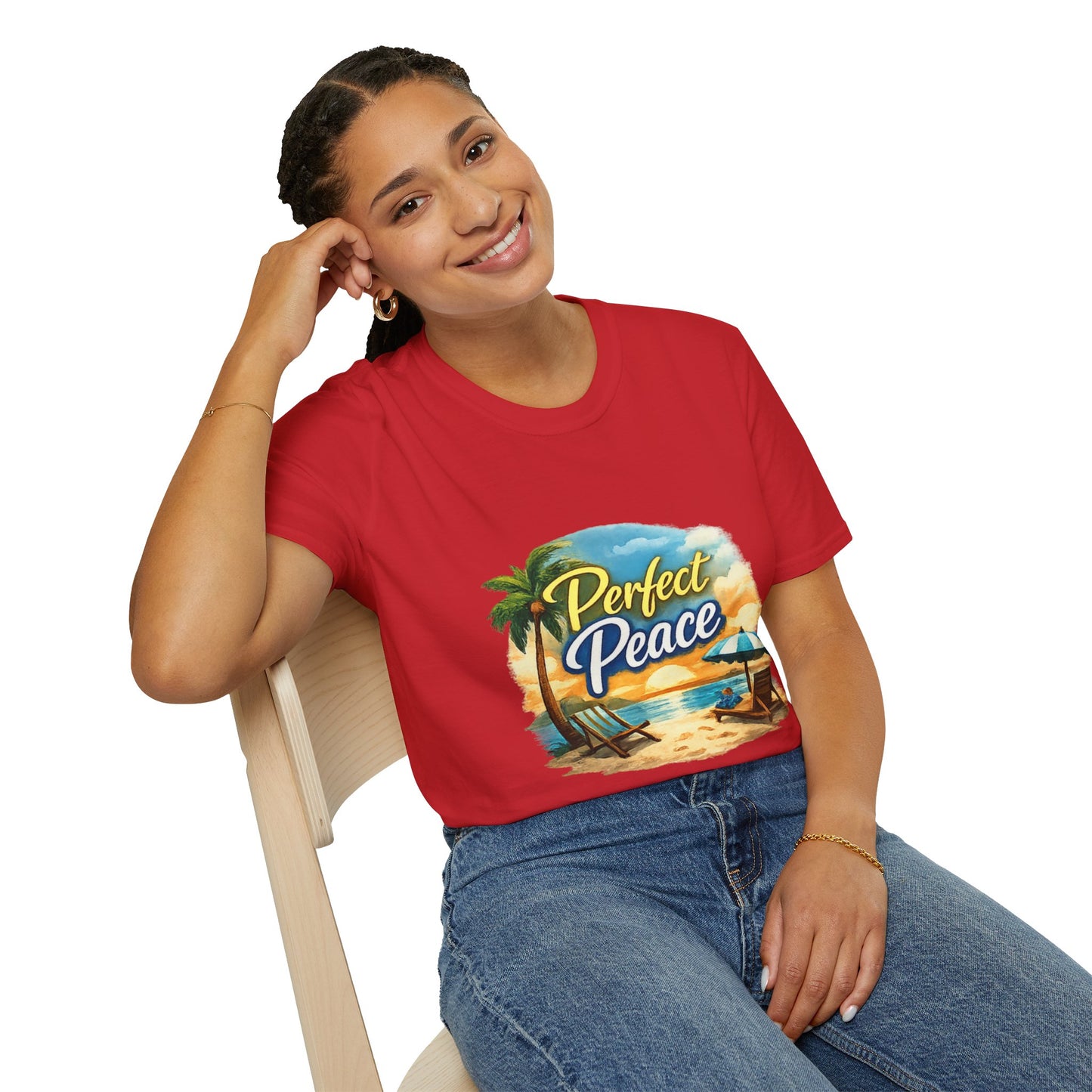Perfect Peace Beach T-Shirt — Tropical Palm Sunset Graphic Tee