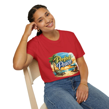 Perfect Peace Beach T-Shirt — Tropical Palm Sunset Graphic Tee