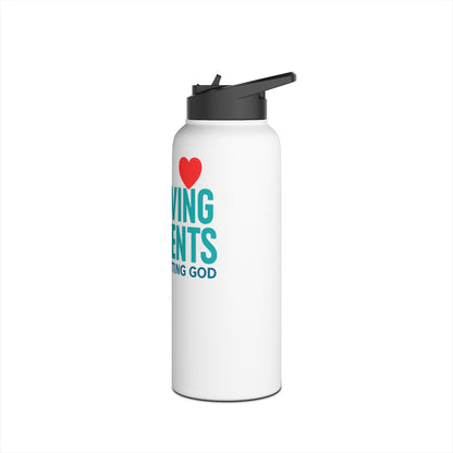 Serving Patients Trusting God Stainless Steel Water Bottle