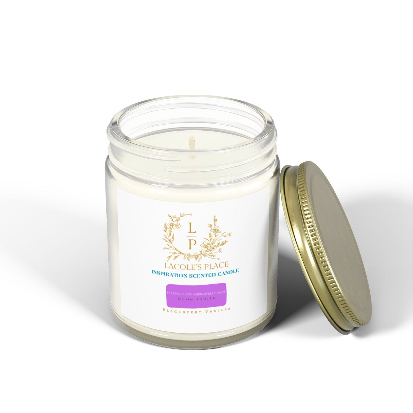 Inspiration Scented Candle (Blackberry Vanilla)- Coconut Apricot Wax (9oz) - Relaxing Home Ambiance