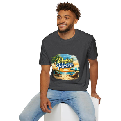 Perfect Peace Beach T-Shirt — Tropical Palm Sunset Graphic Tee
