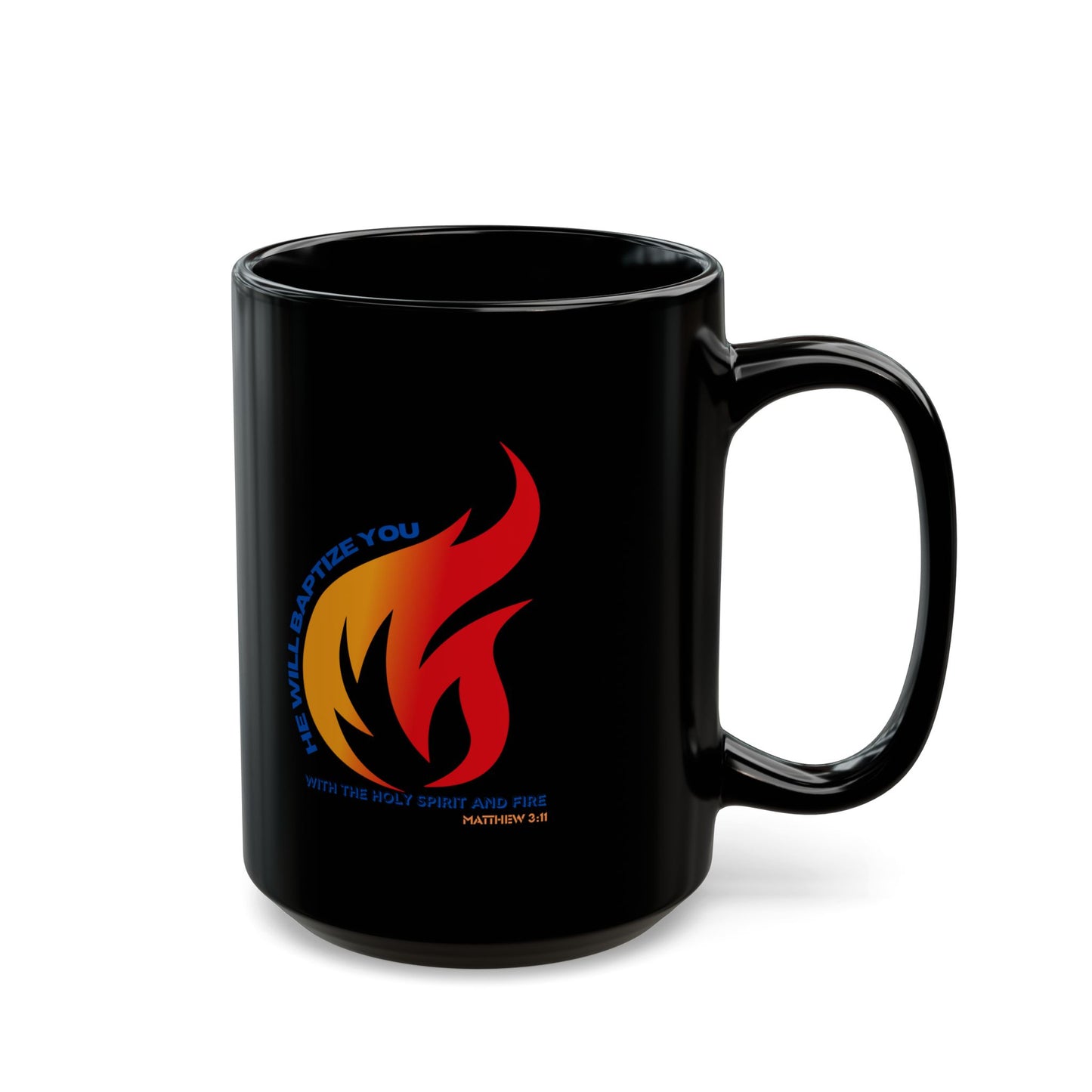 Inspirational Black Mug with Holy Spirit Design - 11oz & 15oz