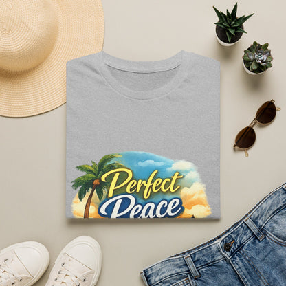 Perfect Peace Beach T-Shirt — Tropical Palm Sunset Graphic Tee