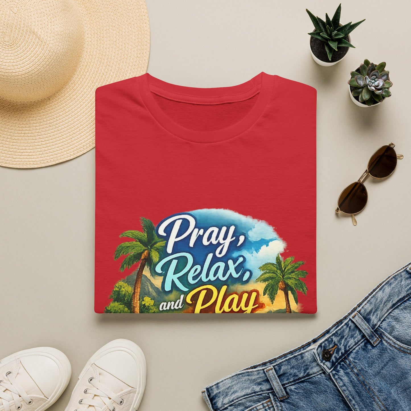 Pray, Relax & Play Beach T-Shirt