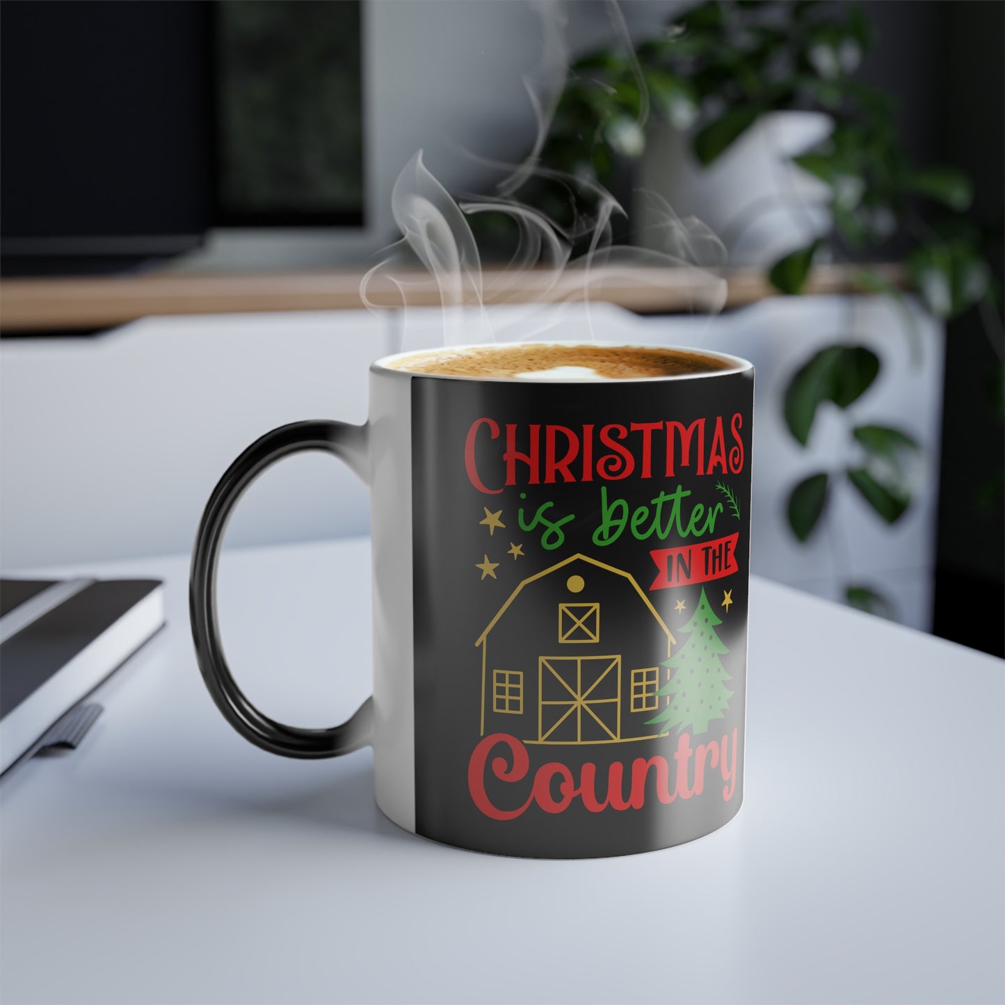 Color-Changing Mug — "Christmas Is Better in the Country" Holiday Farmhouse 11oz