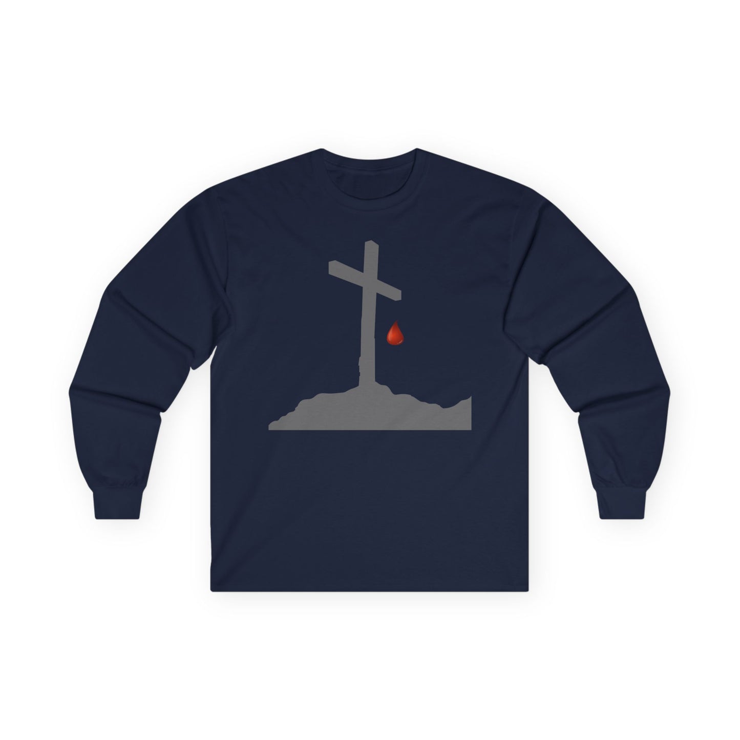 Faith-Inspired Long Sleeve Tee with Cross Design