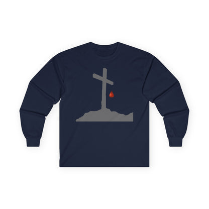 Faith-Inspired Long Sleeve Tee with Cross Design