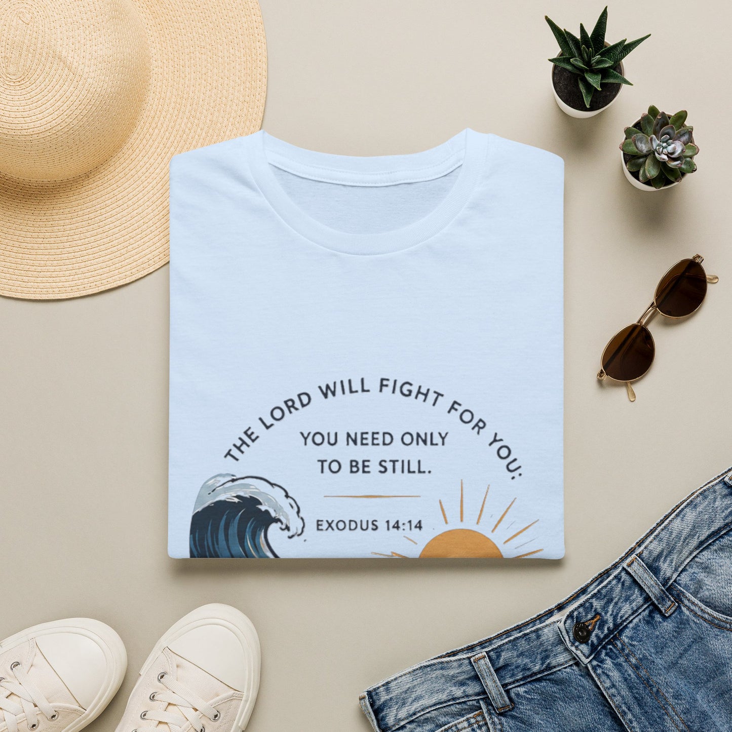 Resilience T-Shirt — "The Lord Will Fight for You" Exodus 14:14 Christian Tee