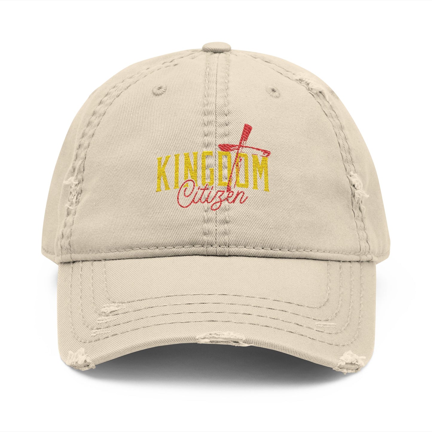 Kingdom Distressed Dad Hat - Casual Embroidered Cap for Everyday Style