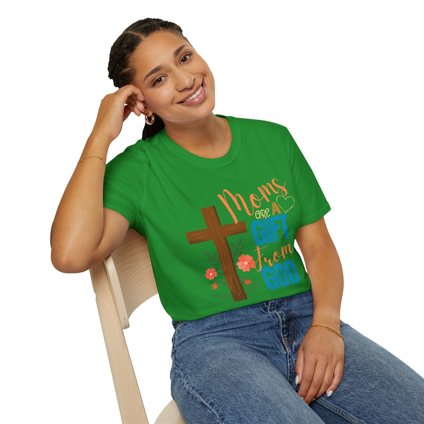 Moms Are a Gift from God T-Shirt | Unisex Softstyle Tee for Mother's Day