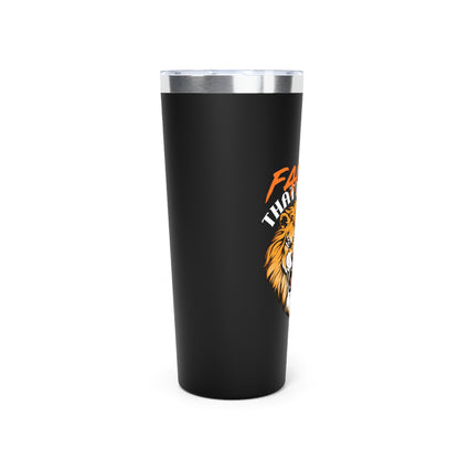 Faith That Roars (Lion) Design Copper Vacuum Insulated Tumbler, 22oz | Perfect for Outdoor Adventures, Coffee Lovers, Gifts, Gym, Travel