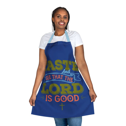 Inspirational Cooking Apron - 'Taste and See That the Lord is Good' with 5-Color Straps