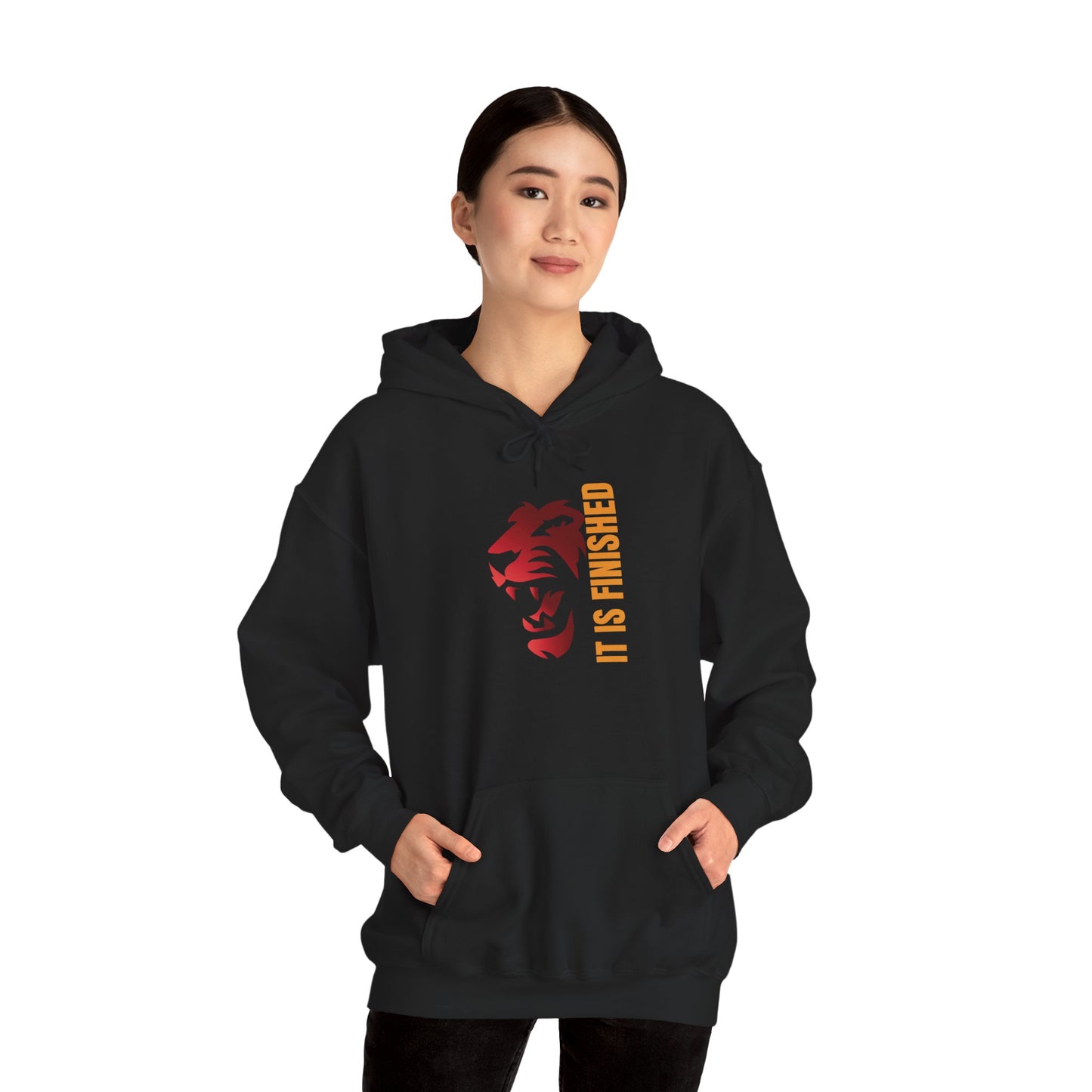 Bold Lion Hoodie - 'It Is Finished' Statement Sweatshirt