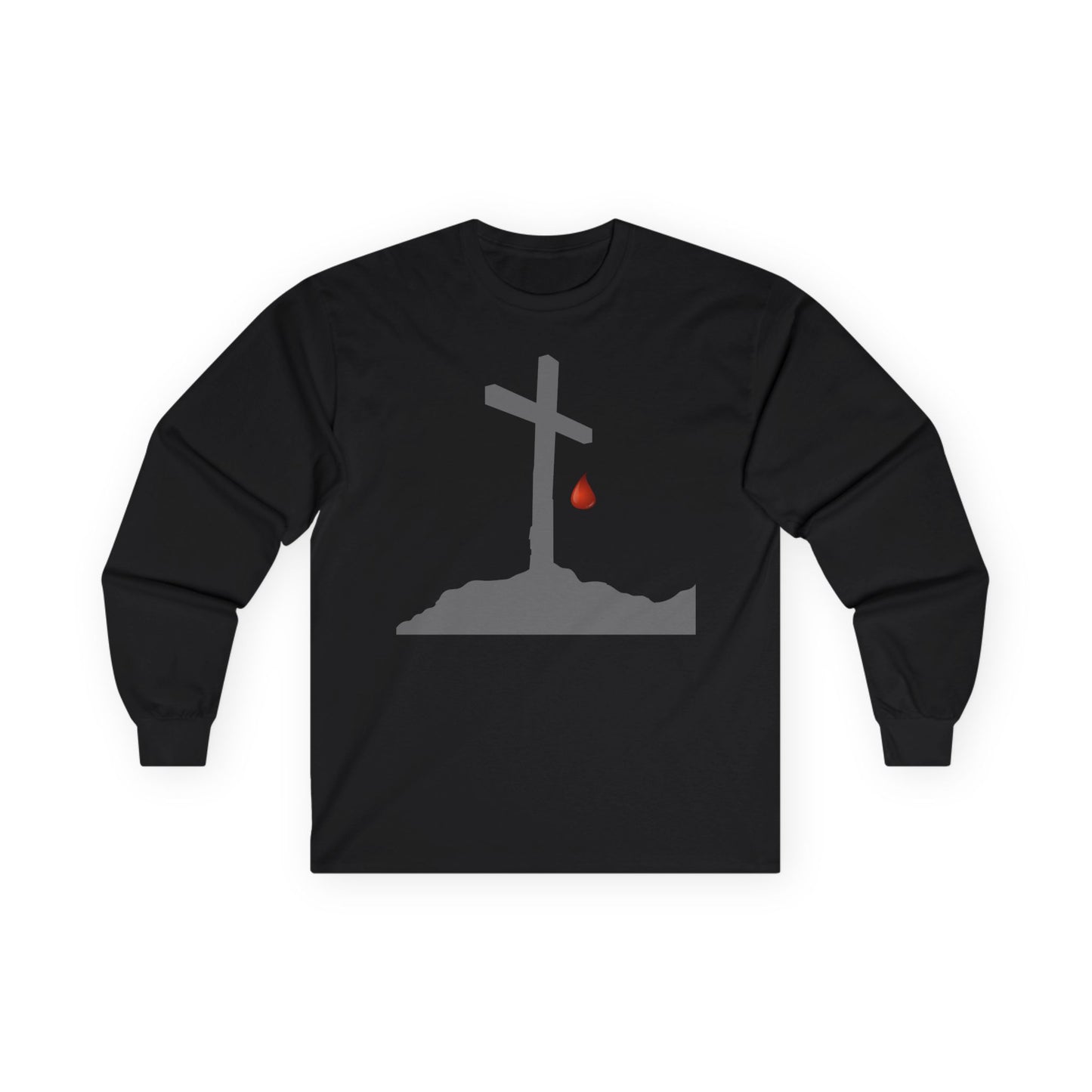 Faith-Inspired Long Sleeve Tee with Cross Design