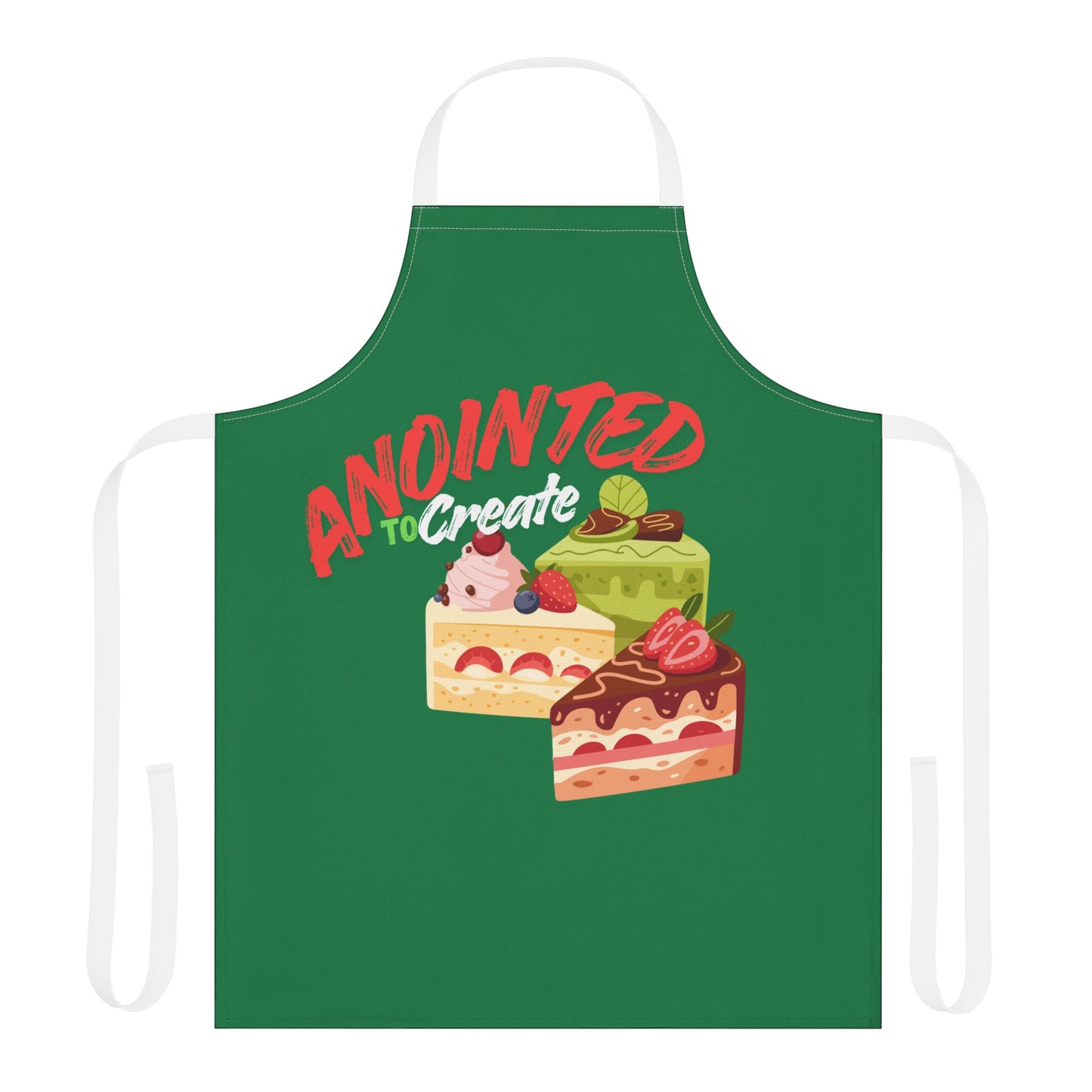 Colorful Cake-Themed Cooking Apron - 'Anointed to Create' (Unisex)