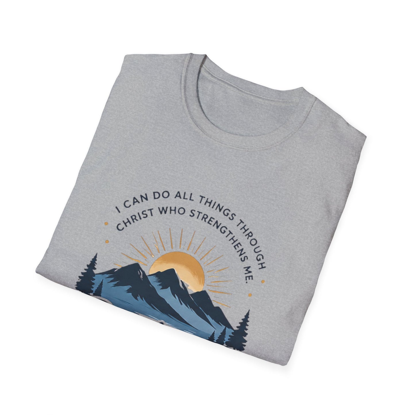 Resilience Mountain T‑Shirt — "I Can Do All Things Through Christ" Inspirational Christian Tee