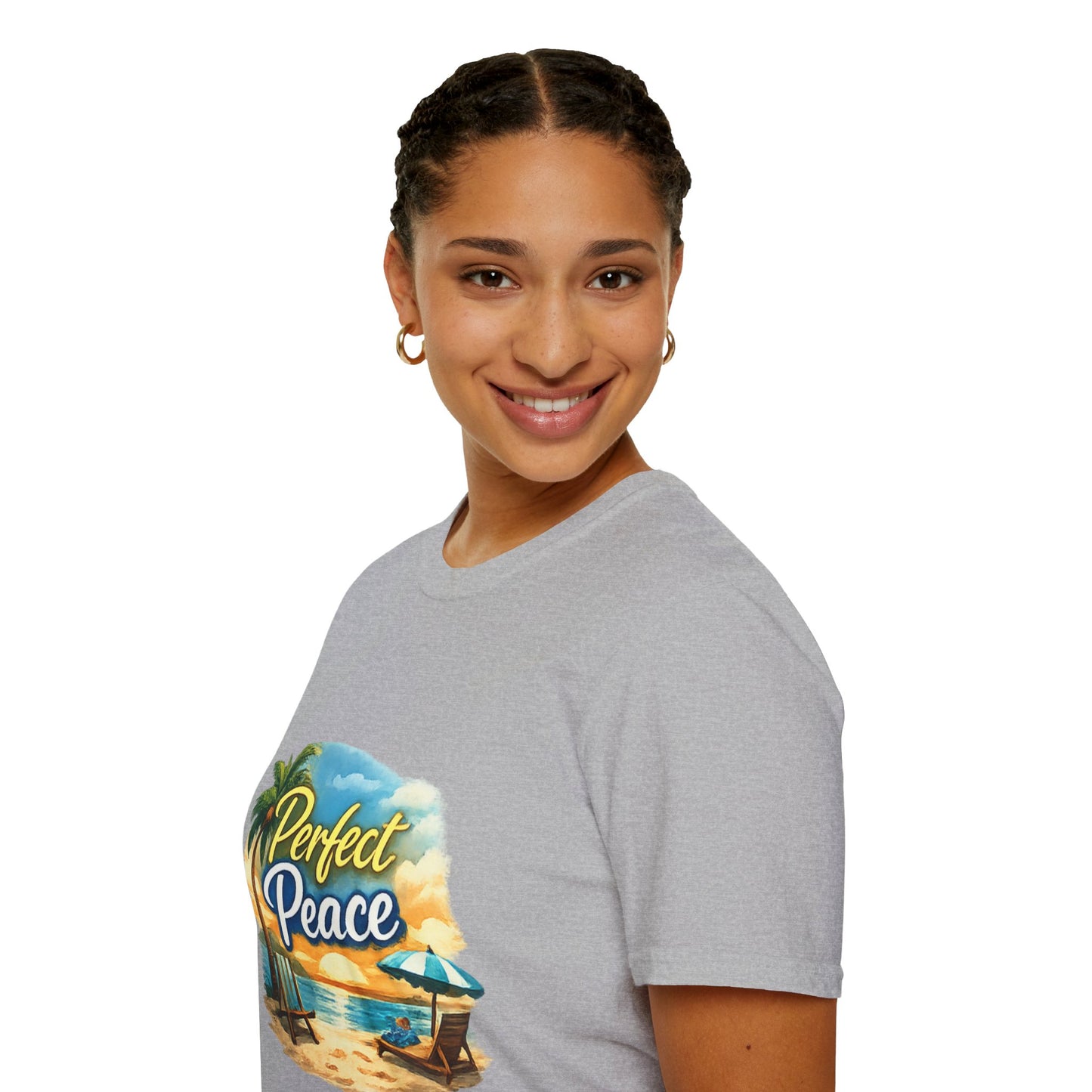 Perfect Peace Beach T-Shirt — Tropical Palm Sunset Graphic Tee