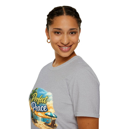 Perfect Peace Beach T-Shirt — Tropical Palm Sunset Graphic Tee