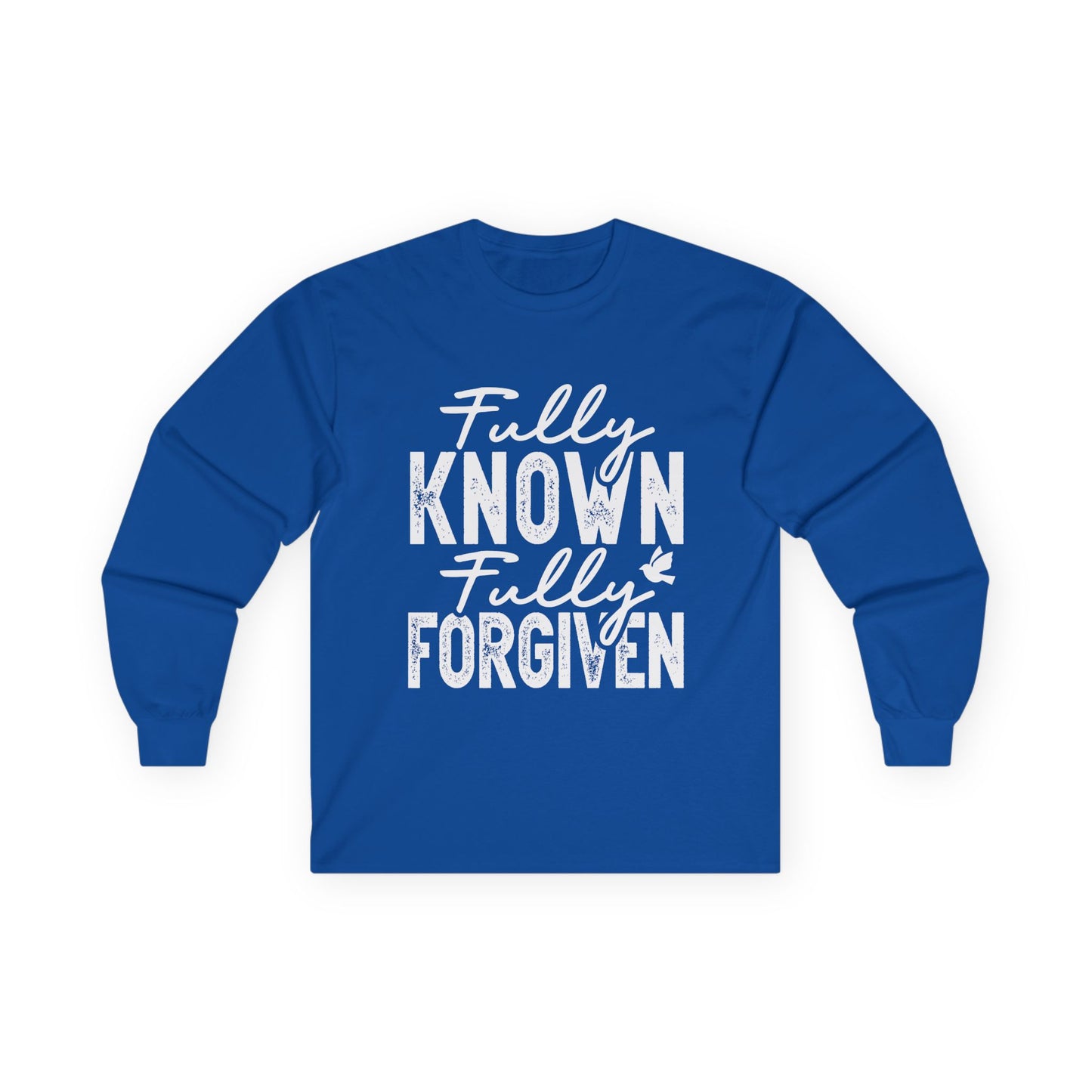Fully Known Fully Forgiven Long Sleeve Tee - Unisex Cotton Shirt for Faith & Comfort