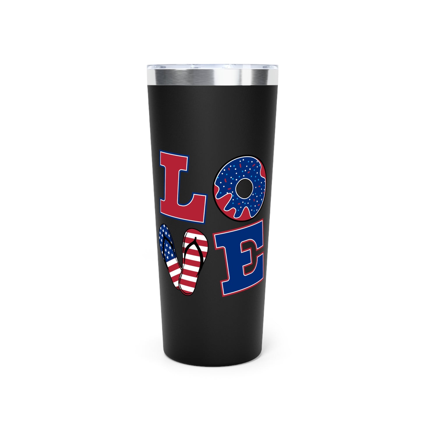 Patriotic Love Tumbler | 22oz Copper Insulated | Perfect Gift for Independence Day, BBQs, Summer Parties, Family Gatherings, and More