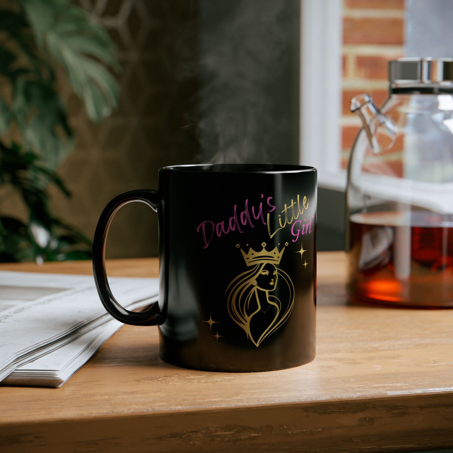 Personalized Daddy's Little Girl Black Mug - Perfect Gift for Dads and Daughters