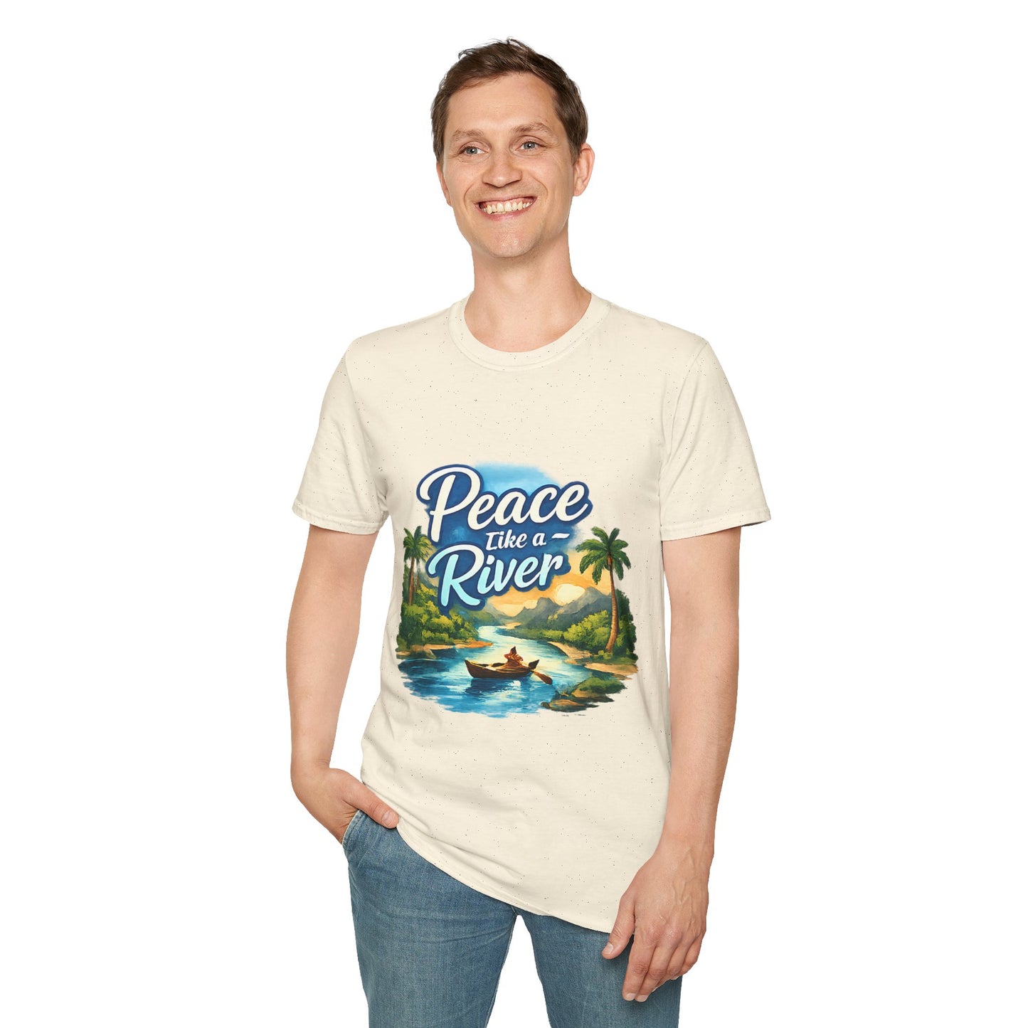 Peace Like a River T‑Shirt — Scenic River Prayer Tee