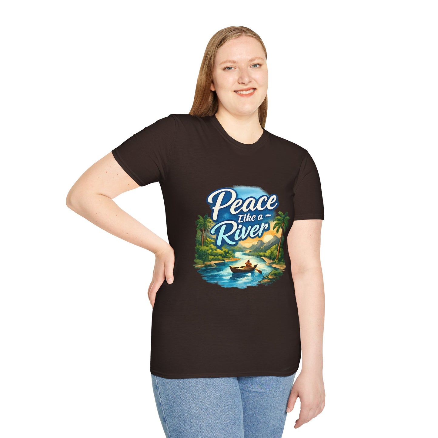 Peace Like a River T‑Shirt — Scenic River Prayer Tee