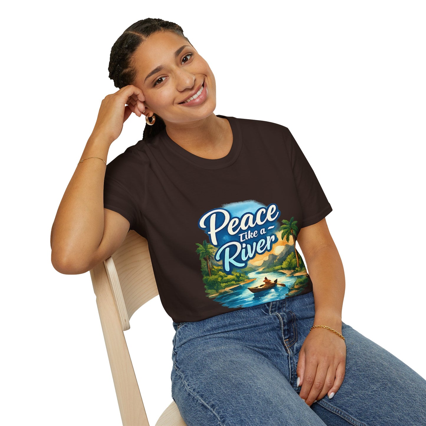 Peace Like a River T‑Shirt — Scenic River Prayer Tee
