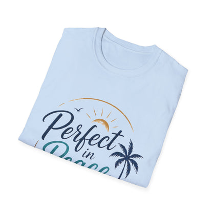 Perfect in Peace Paradise T-Shirt — Beach Palm Sunset Graphic Tee