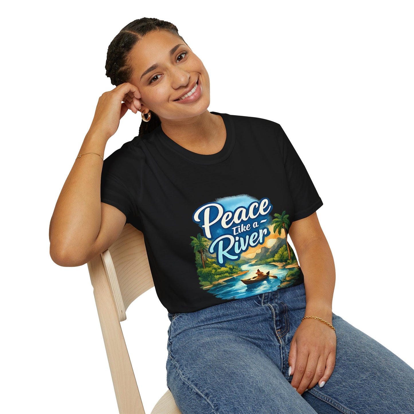 Peace Like a River T‑Shirt — Scenic River Prayer Tee