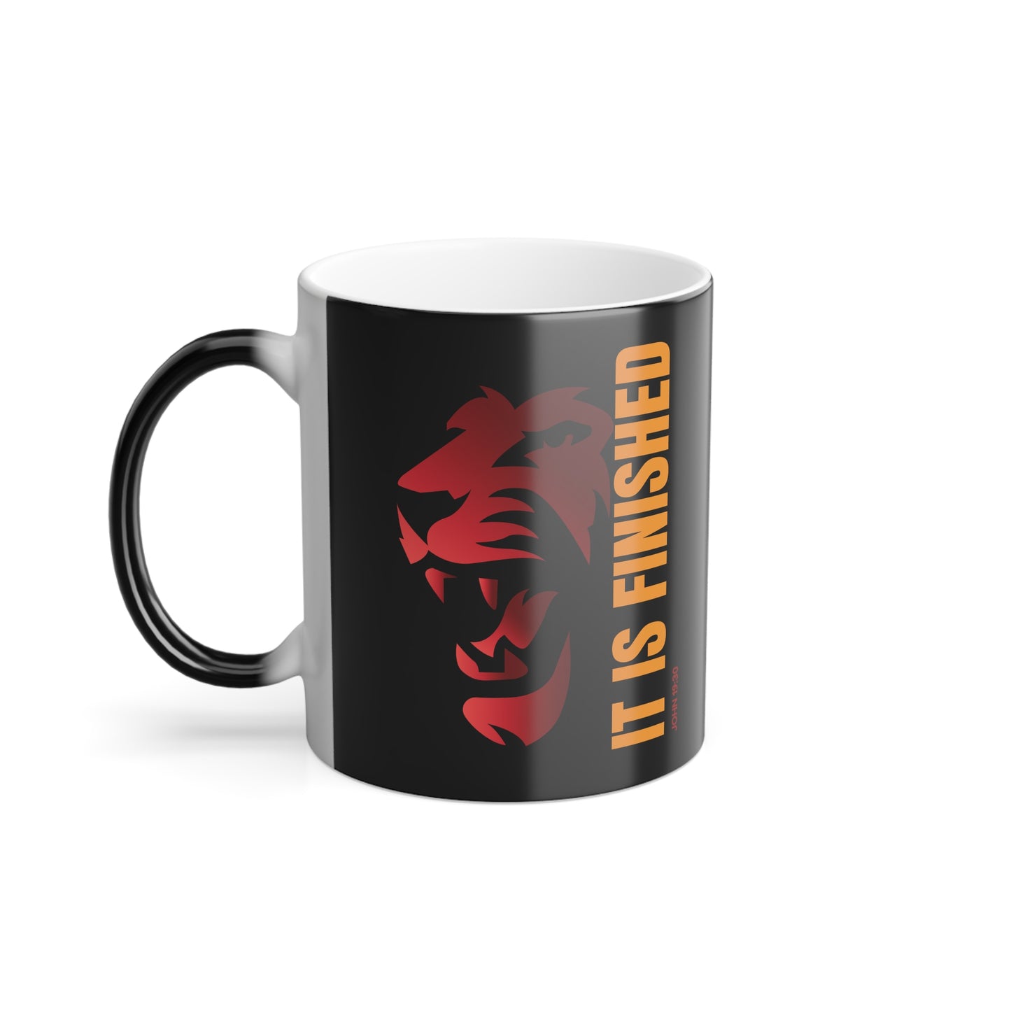Color Morphing Mug — “It Is Finished” Inspirational Heat Reveal Coffee Cup