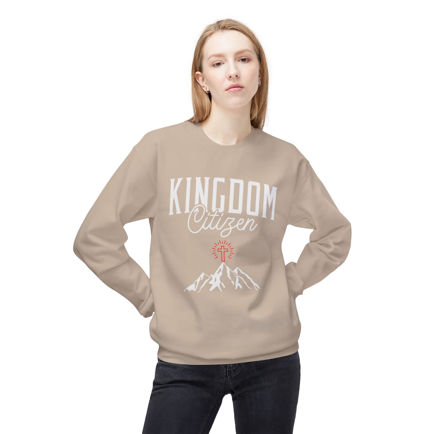 Kingdom Citizen Crewneck Sweatshirt — Faith Mountain Graphic