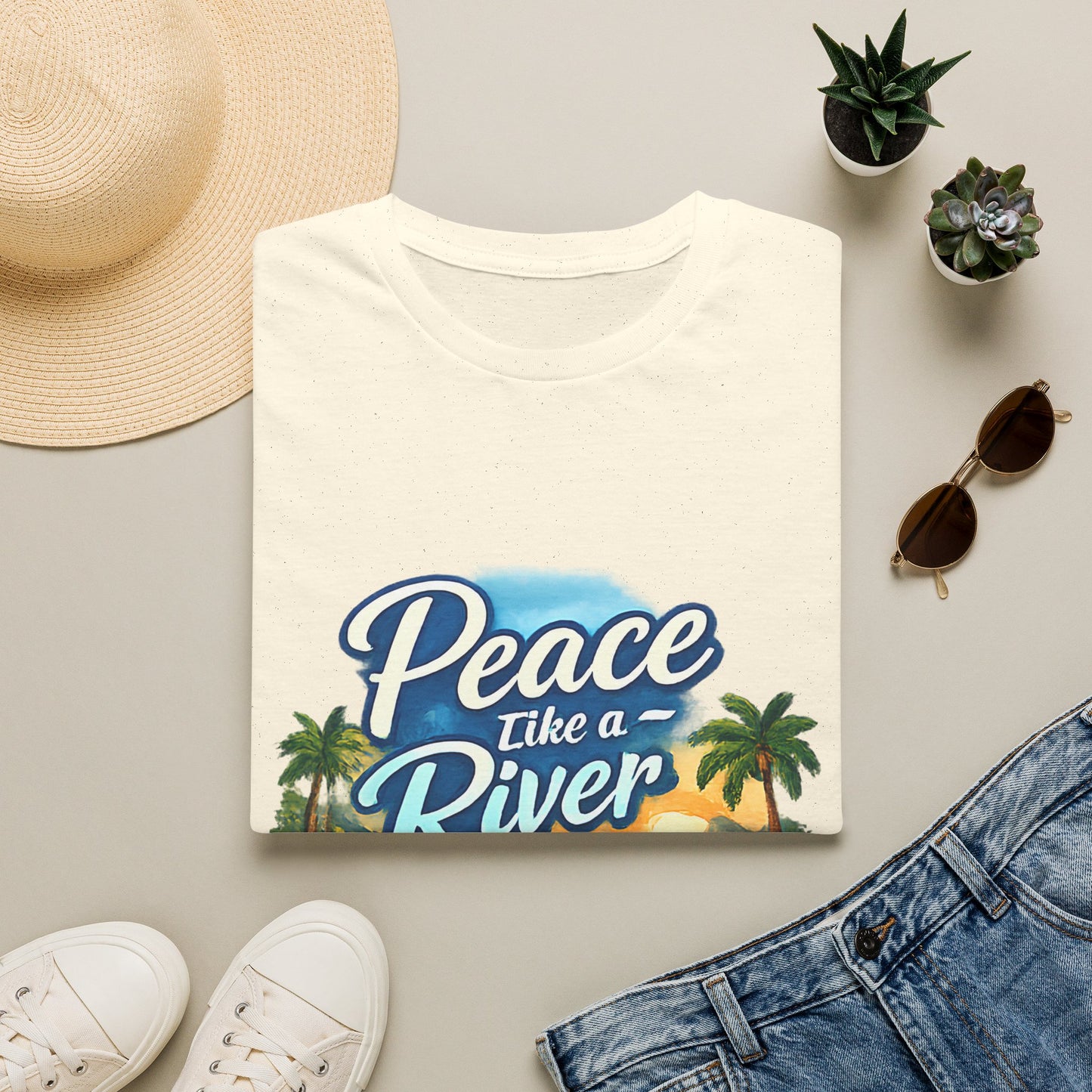 Peace Like a River T‑Shirt — Scenic River Prayer Tee