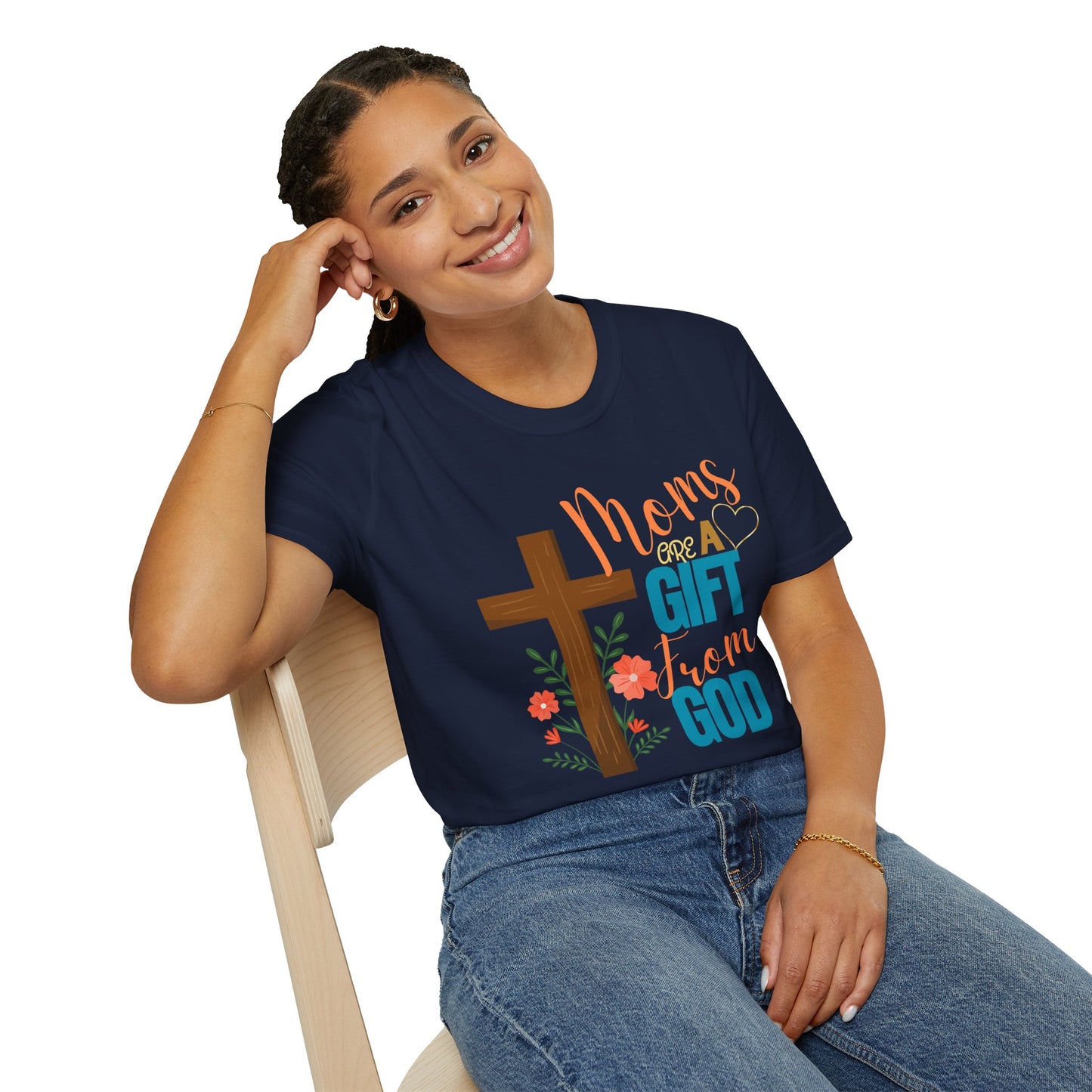 Moms Are a Gift from God T-Shirt | Unisex Softstyle Tee for Mother's Day