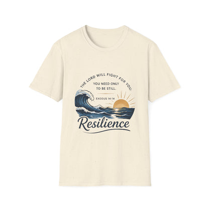 Resilience T-Shirt — "The Lord Will Fight for You" Exodus 14:14 Christian Tee