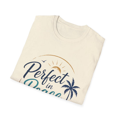 Perfect in Peace Paradise T-Shirt — Beach Palm Sunset Graphic Tee