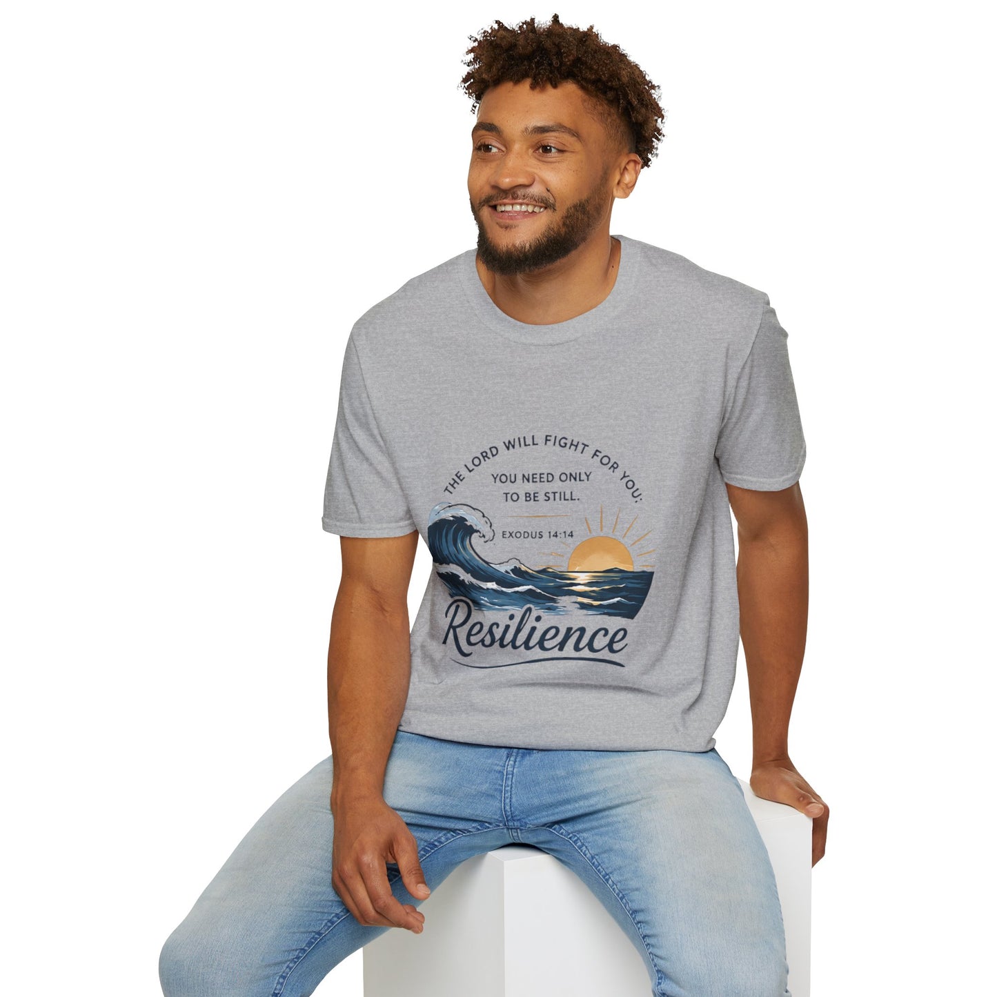Resilience T-Shirt — "The Lord Will Fight for You" Exodus 14:14 Christian Tee
