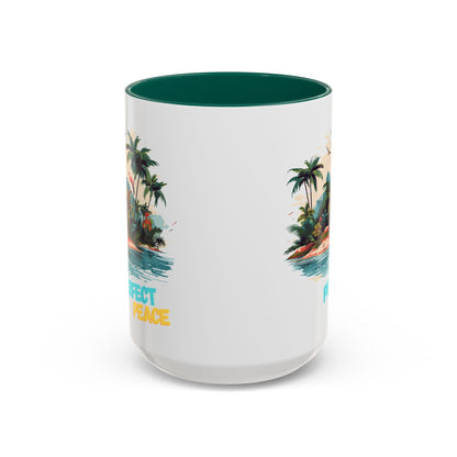 Colorful Tropical Peace Mug, Perfect for Relaxation, Gift for Beach Lovers, Summer Vibes Coffee Cup, 11oz 15oz