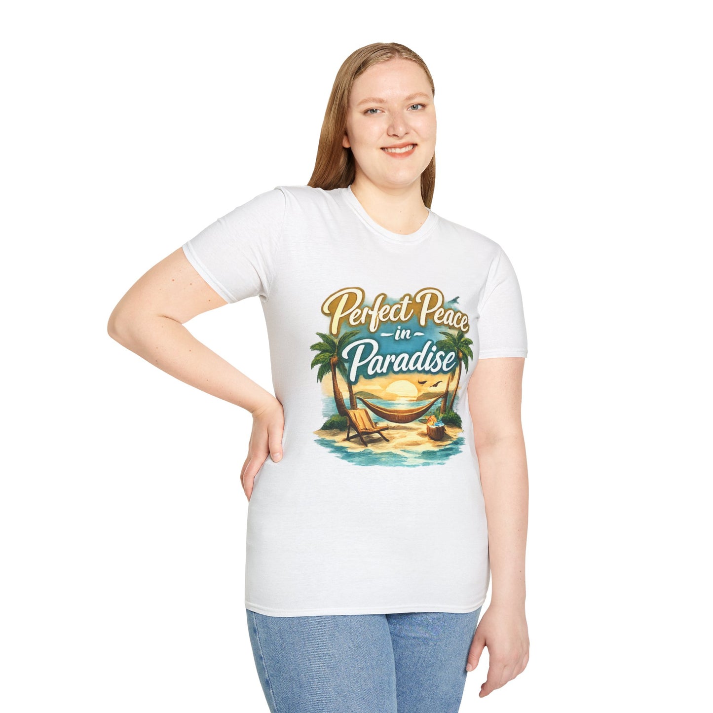 Perfect Peace in Paradise T-Shirt — Tropical Beach Graphic Tee