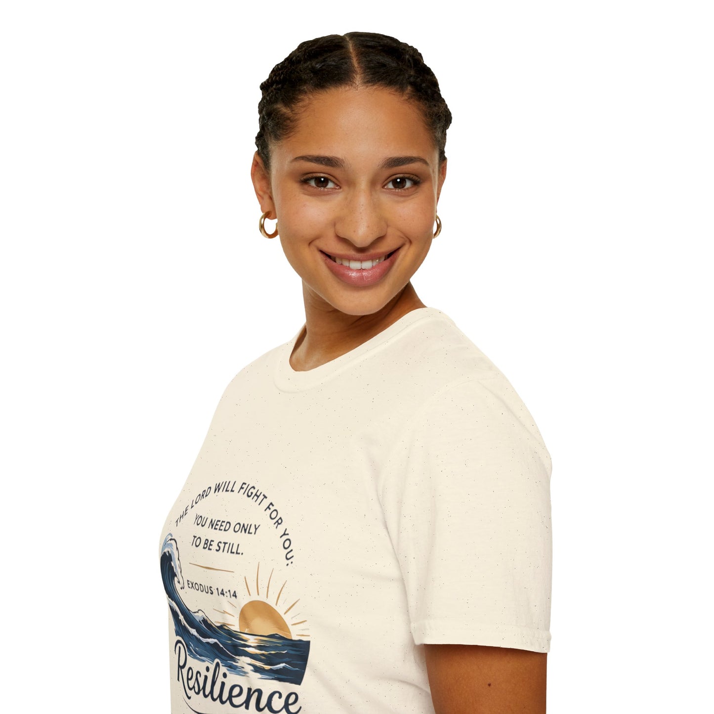 Resilience T-Shirt — "The Lord Will Fight for You" Exodus 14:14 Christian Tee