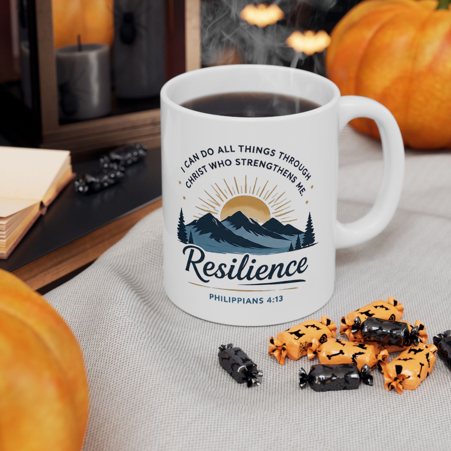 Resilience Mountain Ceramic Mug — Inspirational Camping Coffee Cup (11oz & 15oz)