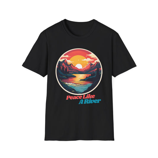 Peace Like A River Graphic Tee | Unisex Softstyle T-Shirt, Casual Wear, Outdoor Adventure, Gift for Nature Lovers, Relaxed Vibes