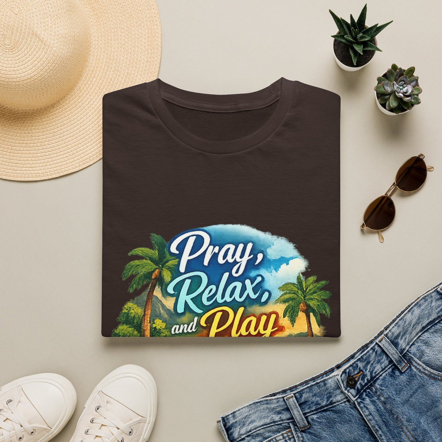 Pray, Relax & Play Beach T-Shirt