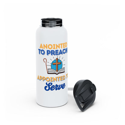 Anointed to Preach • Stainless Steel Water Bottle — Appointed to Serve Christian Faith Bottle
